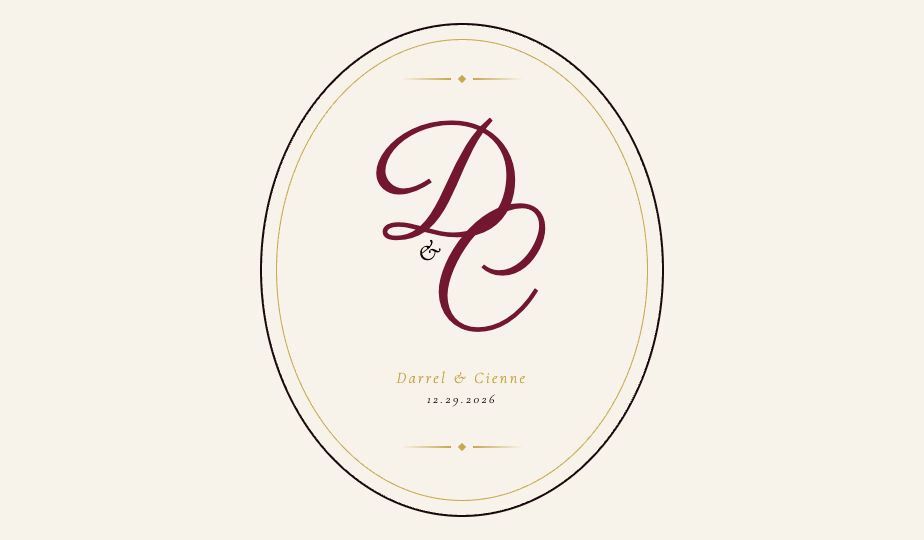 Darrel and Cienne monogram